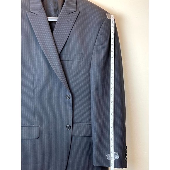 Calvin Klein Mens 100% Wool Pinstripe Blazer Coat Jacket 2 Button Blue Size 44S - Picture 4 of 6